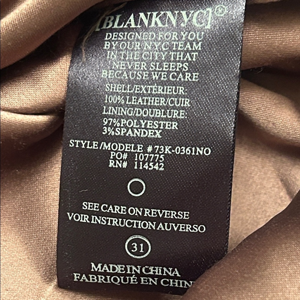 [BLANKNYC] Suede Leather Mini Skirt Rose Mauve Moto Zipper Size 31 US 12 Y2K 90s - Picture 3 of 4
